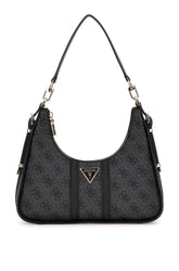Gues* - NOREEN TOP ZIP SHOULDER BAG - Handbag - BLACK